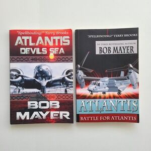 2 Books Atlantis Devils Sea 3 Battle for Atlantis 6 Mayer SciFi Military